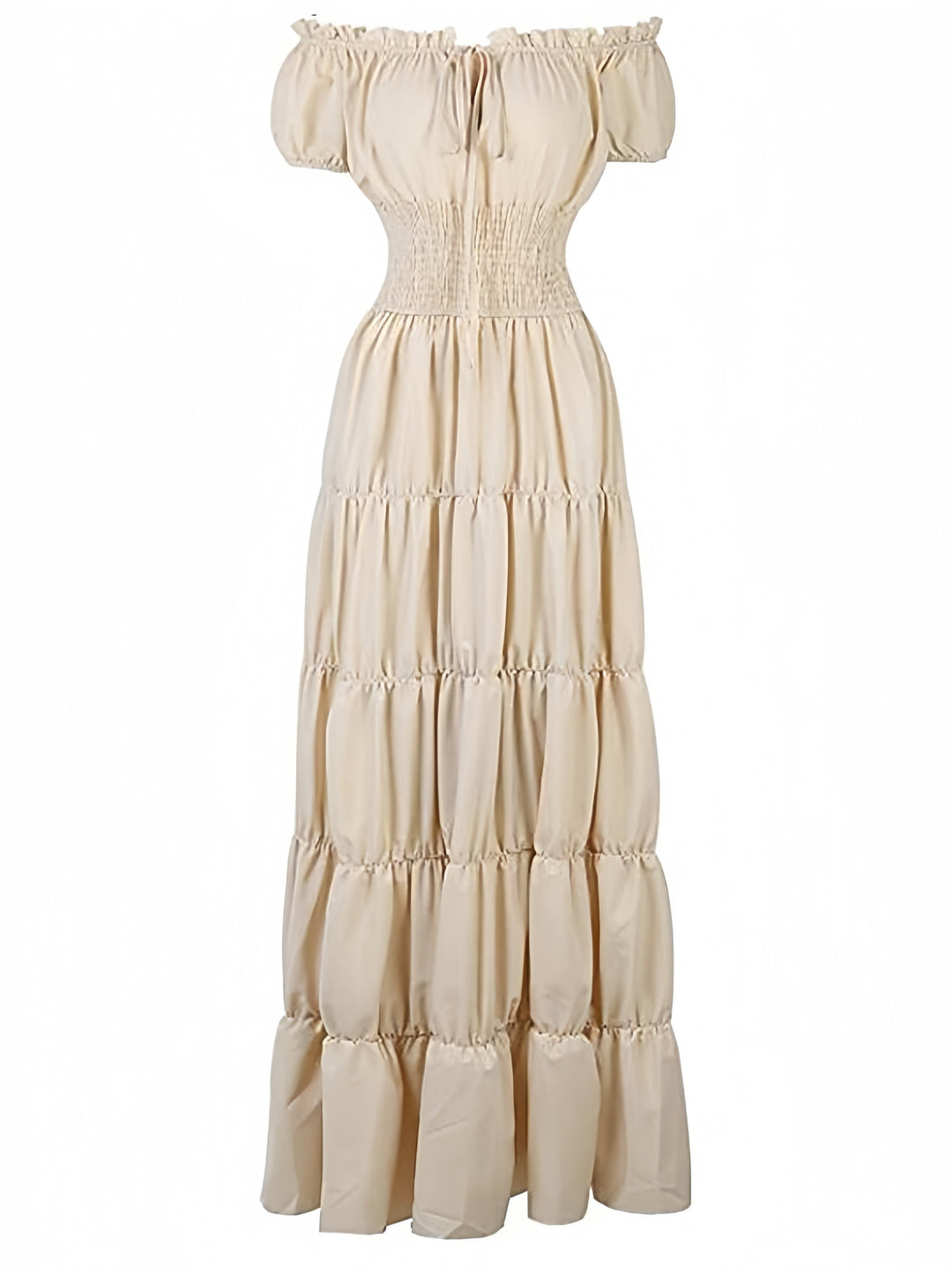 Robe Vintage Trapèze/Princesse Sans Manches, Longueur Cheville, Sans Bretelles, avec Volants