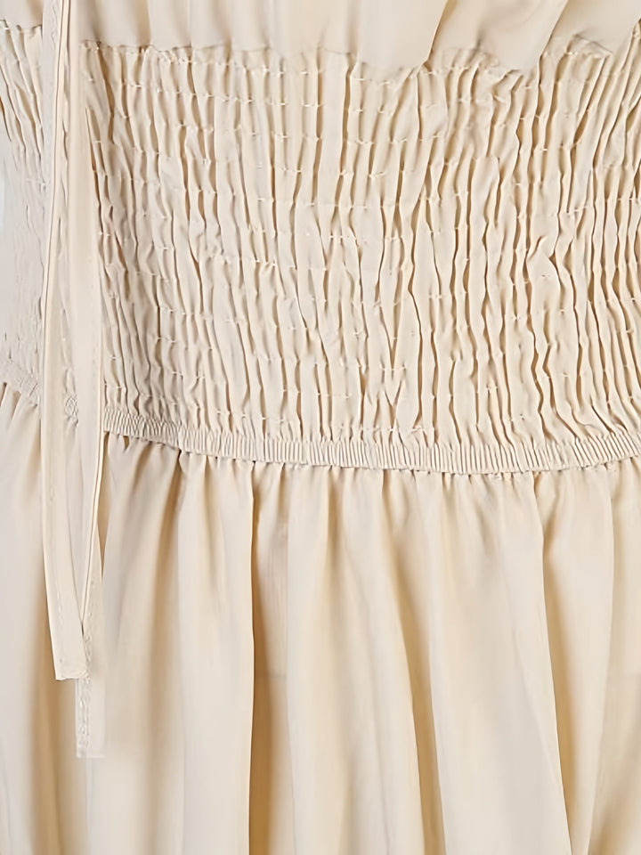 Robe Vintage Trapèze/Princesse Sans Manches, Longueur Cheville, Sans Bretelles, avec Volants