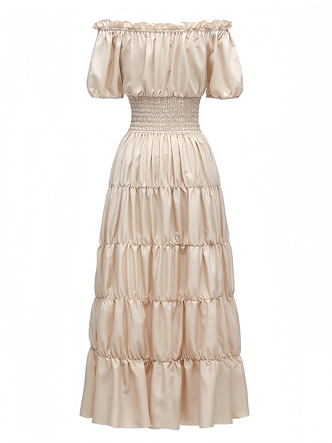 Robe Vintage Trapèze/Princesse Sans Manches, Longueur Cheville, Sans Bretelles, avec Volants