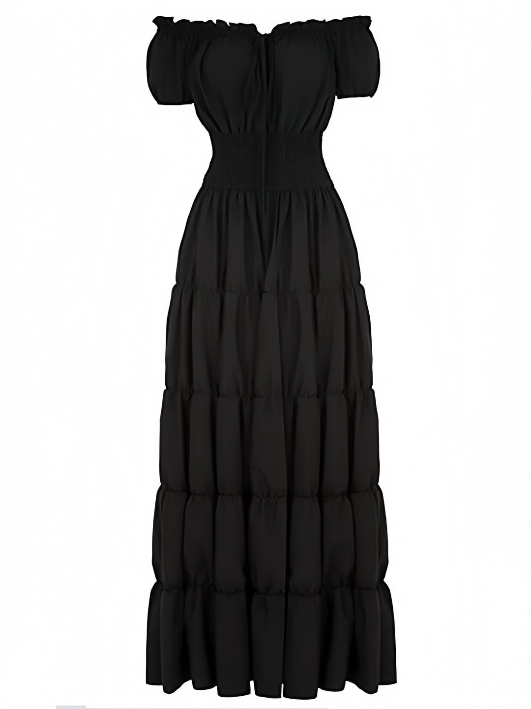 Robe Vintage Trapèze/Princesse Sans Manches, Longueur Cheville, Sans Bretelles, avec Volants