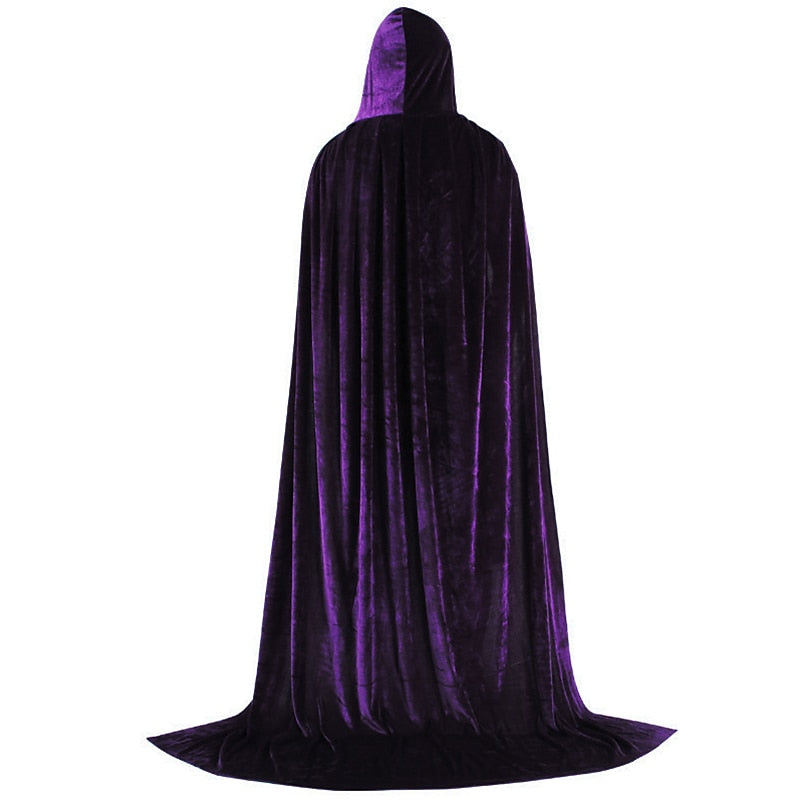 Costume de Cosplay de Mascarade de Cape de Sorcière de Couleur Unie