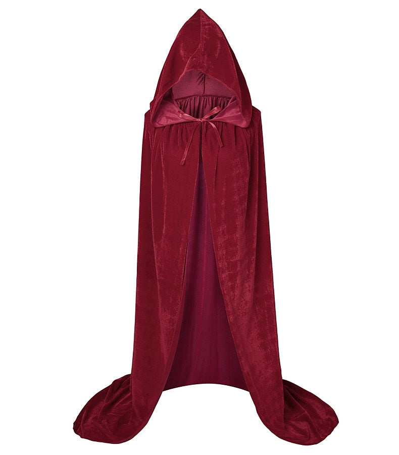 Costume de Cosplay de Mascarade de Cape de Sorcière de Couleur Unie