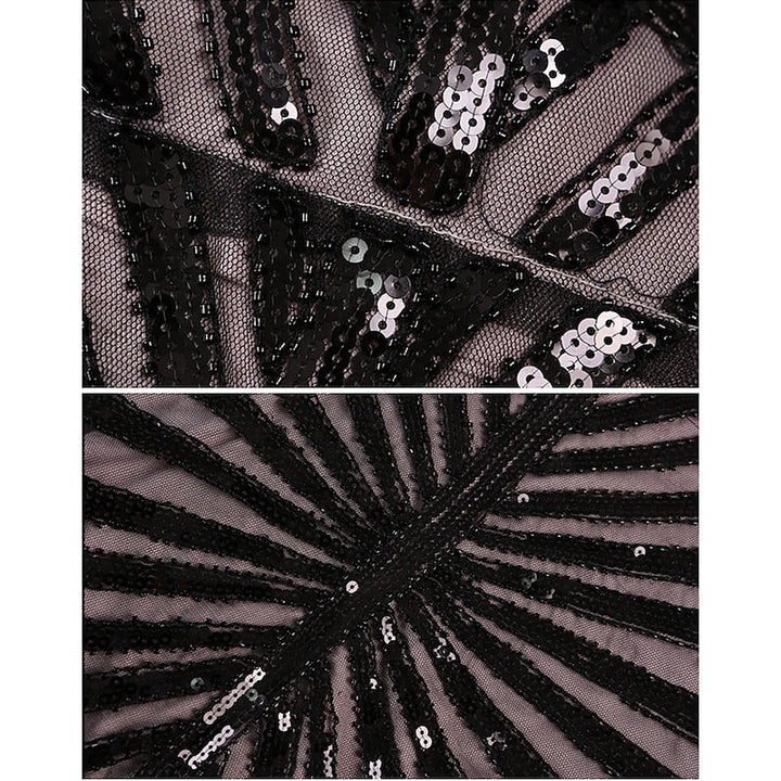 Robe Trapèze/Princesse à Col Bijou Sans Manches, Longueur Au Sol, Style Vintage, avec Sequins