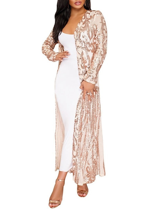 Robe Fourreau/Colonne à Col Bijou, Longueur Thé, Vintage, avec Paillettes