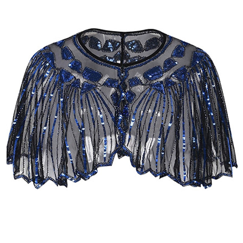 Châle Des Années 1920, Châle de Soirée à Paillettes et Perles