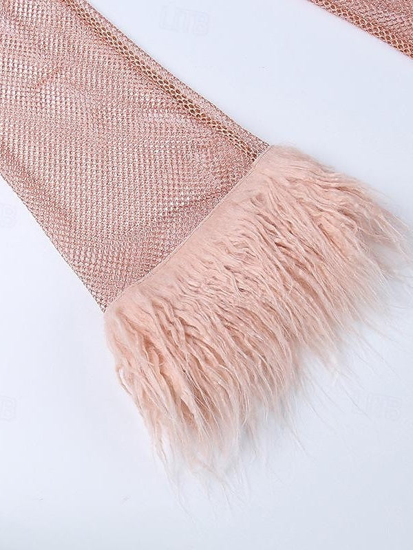 Robe Trapèze/Princesse à Col Bijou et Manches Longues, Courte/Mini, Vintage