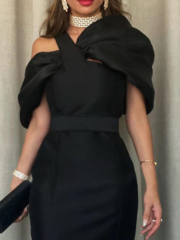 Robe de Soirée Sirène/Trompette à Épaules Dénudées et Longueur Cheville