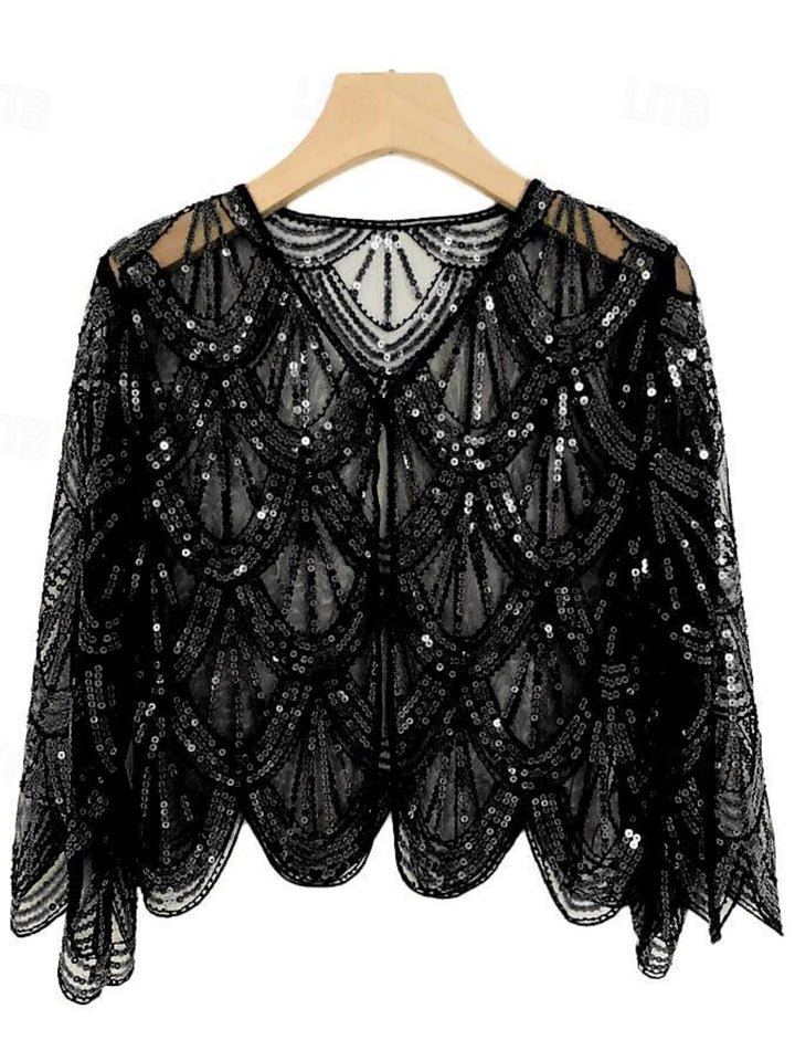 Châles de Manteau Des Années 1920, Châle de Fête Vintage à Paillettes pour Femmes