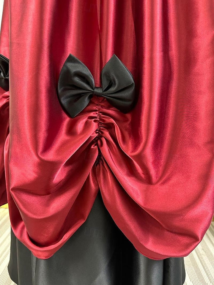 Robe de Bal à Manches Courtes et Col Rond, Longueur Thé, Style Vintage, avec Nœud