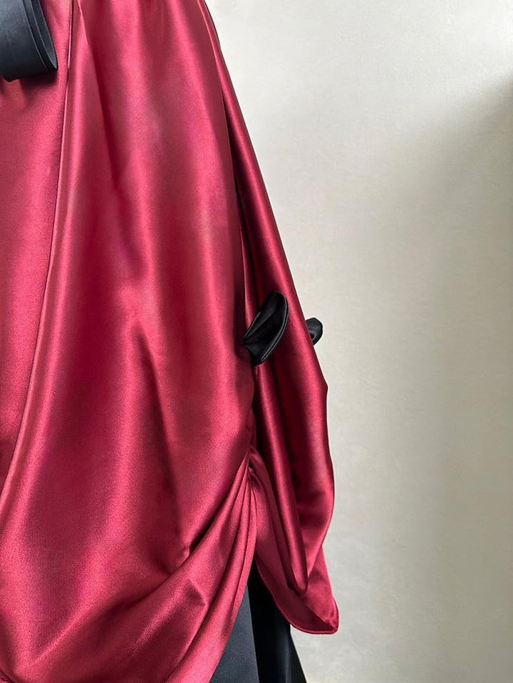 Robe de Bal à Manches Courtes et Col Rond, Longueur Thé, Style Vintage, avec Nœud