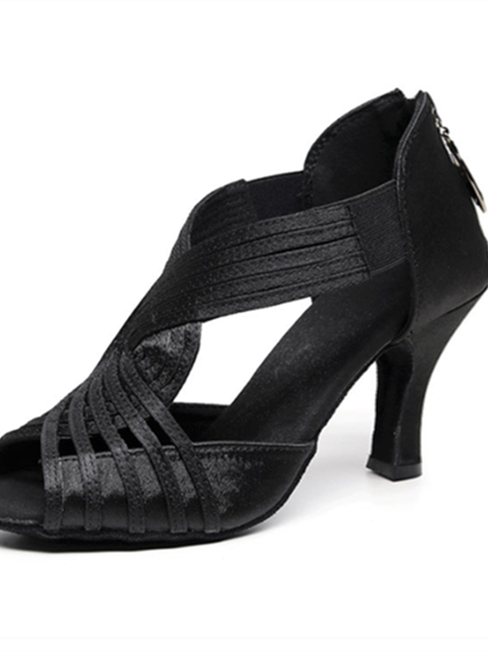 Chaussures de Danse pour Femmes, Chaussures de Mariée à Talons Hauts et Bout Ouvert avec Boucle à Paillettes Scintillantes et Strass