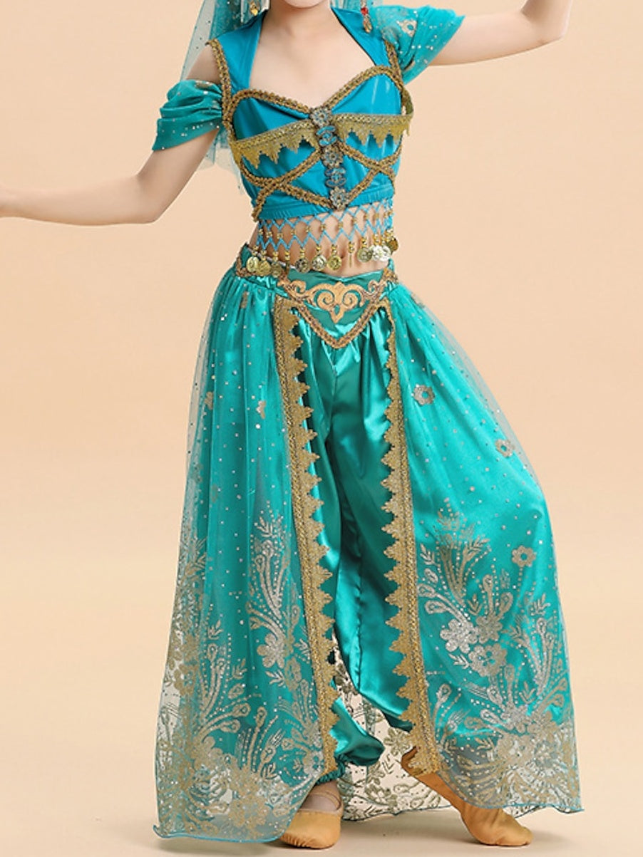 Haut de Danse Du Ventre pour Enfants avec Paillettes et Dentelle pour Filles