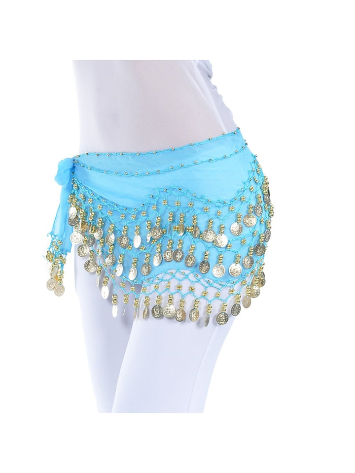 Foulard de Hanche de Danse Du Ventre en Paillettes pour Femmes, Ceinture en Mousseline de Soie / Salle de Bal en Pièces D'Or