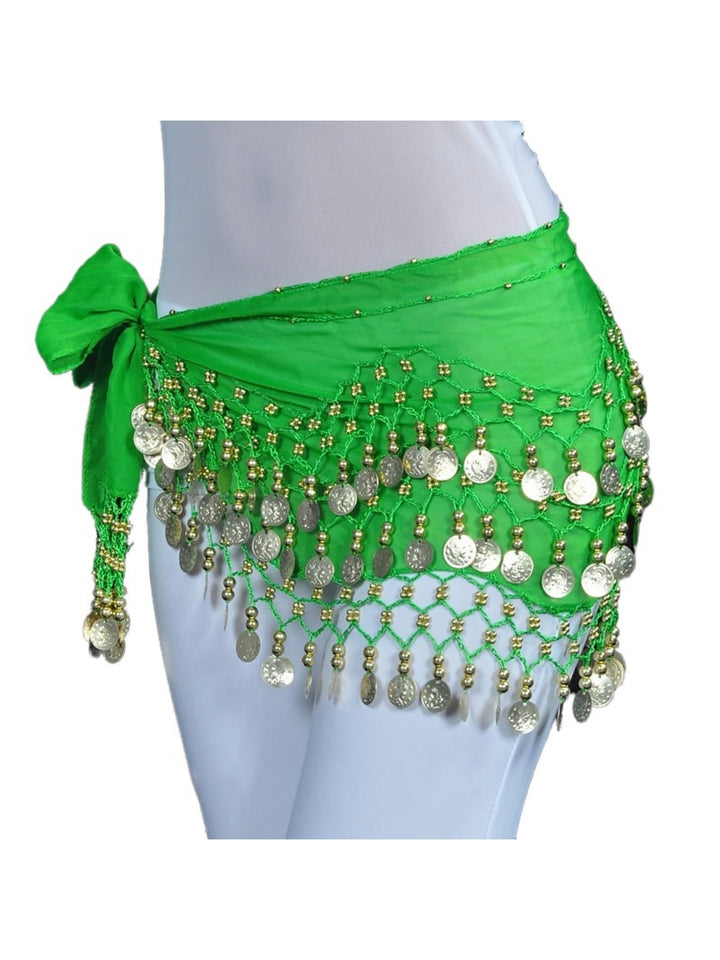Foulard de Hanche de Danse Du Ventre en Paillettes pour Femmes, Ceinture en Mousseline de Soie / Salle de Bal en Pièces D'Or