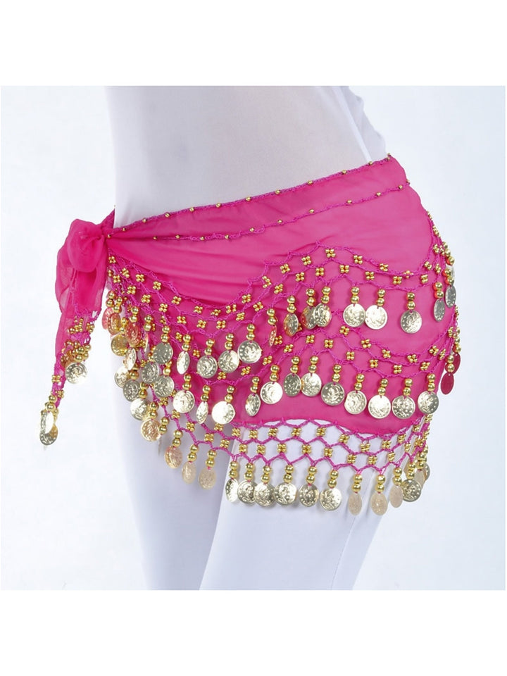 Foulard de Hanche de Danse Du Ventre en Paillettes pour Femmes, Ceinture en Mousseline de Soie / Salle de Bal en Pièces D'Or