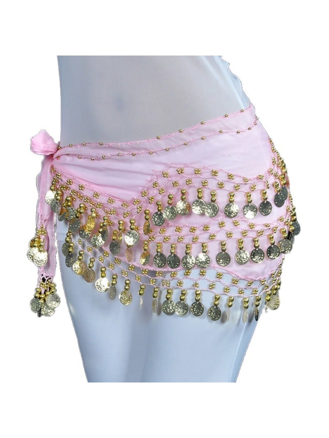 Foulard de Hanche de Danse Du Ventre en Paillettes pour Femmes, Ceinture en Mousseline de Soie / Salle de Bal en Pièces D'Or