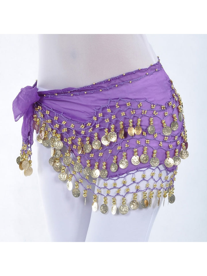 Foulard de Hanche de Danse Du Ventre en Paillettes pour Femmes, Ceinture en Mousseline de Soie / Salle de Bal en Pièces D'Or