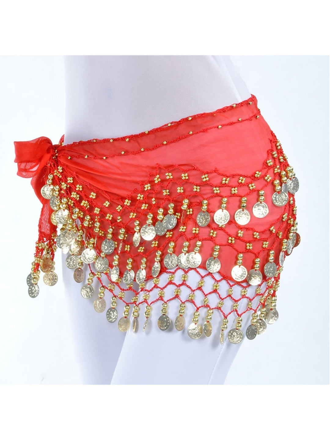 Foulard de Hanche de Danse Du Ventre en Paillettes pour Femmes, Ceinture en Mousseline de Soie / Salle de Bal en Pièces D'Or