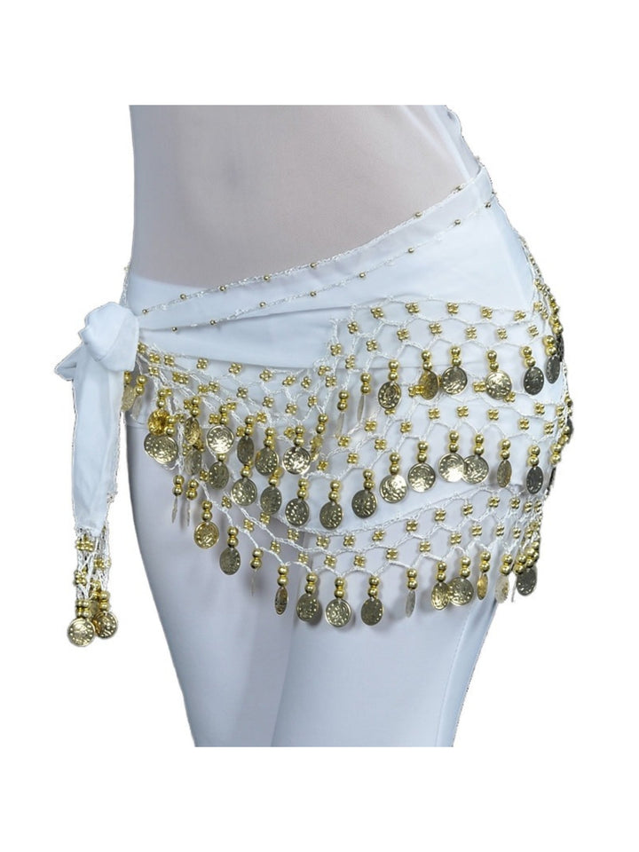 Foulard de Hanche de Danse Du Ventre en Paillettes pour Femmes, Ceinture en Mousseline de Soie / Salle de Bal en Pièces D'Or