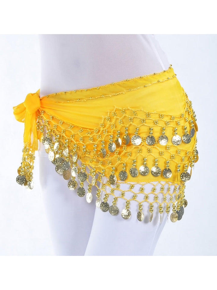 Foulard de Hanche de Danse Du Ventre en Paillettes pour Femmes, Ceinture en Mousseline de Soie / Salle de Bal en Pièces D'Or