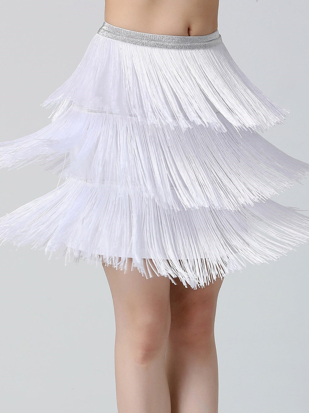 Jupes de Danse Du Ventre à Franges et Pompons pour Femmes, Couleur Pure, pour Entraînement et Performance