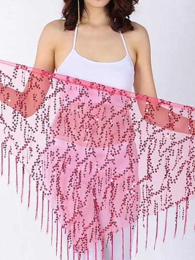 Foulards de Hanche de Danse Du Ventre pour Femmes, Accessoires de Fête, Écharpe de Hanche à Paillettes en Chinlon