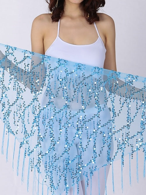 Foulards de Hanche de Danse Du Ventre pour Femmes, Accessoires de Fête, Écharpe de Hanche à Paillettes en Chinlon