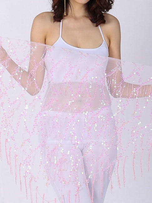 Foulards de Hanche de Danse Du Ventre pour Femmes, Accessoires de Fête, Écharpe de Hanche à Paillettes en Chinlon