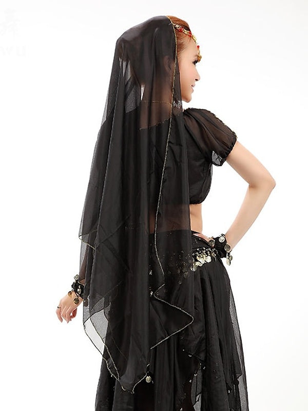 Danse Du Ventre Accessoires de Danse Couvre-Chef Pièce de Cuivre Épissage de Couleur Pure Performance D'Entraînement pour Femmes