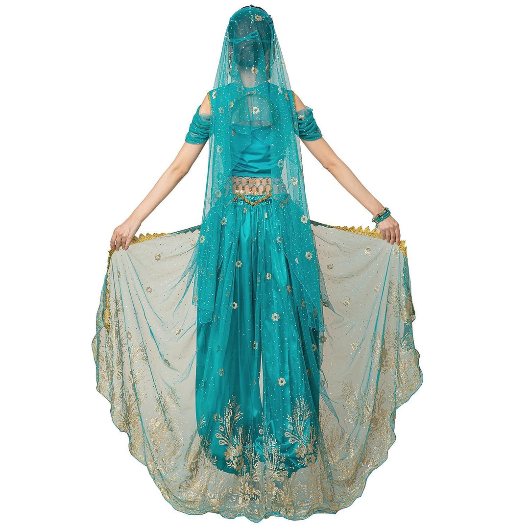 Haut de Danse Du Ventre à Manches Courtes en Cuivre pour Femme