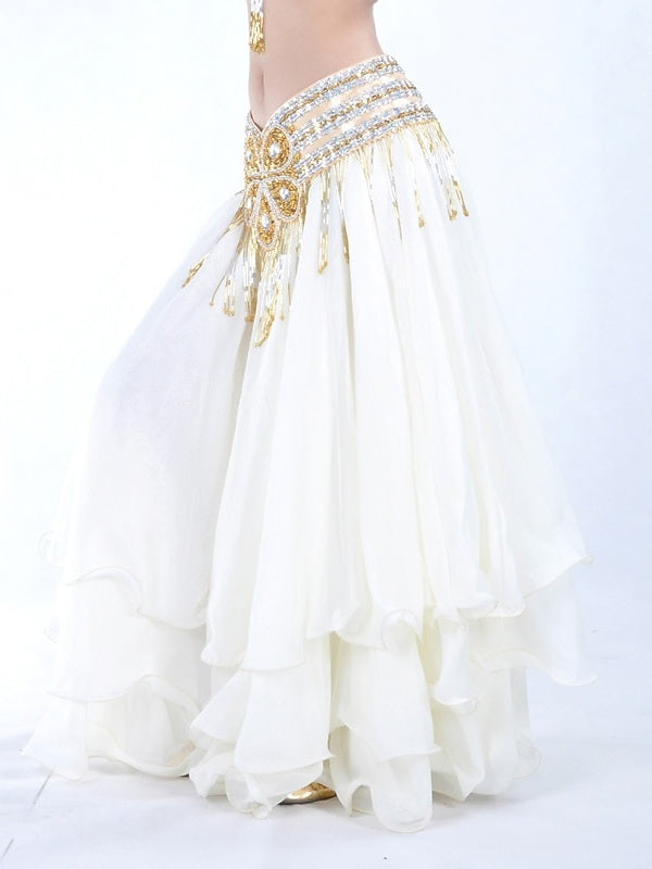 Jupe de Danse Du Ventre Drapée à Plusieurs Niveaux pour Femmes