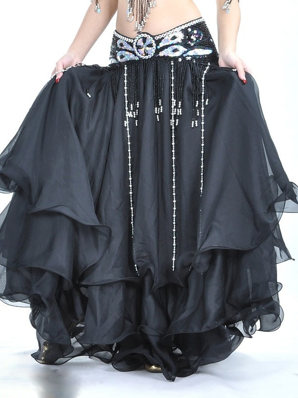 Jupe de Danse Du Ventre Drapée à Plusieurs Niveaux pour Femmes