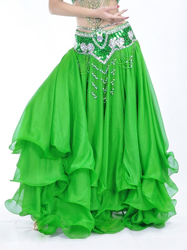 Jupe de Danse Du Ventre Drapée à Plusieurs Niveaux pour Femmes