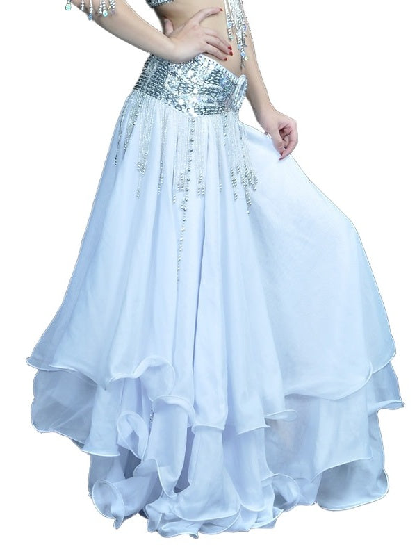 Jupe de Danse Du Ventre Drapée à Plusieurs Niveaux pour Femmes