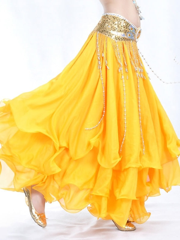 Jupe de Danse Du Ventre Drapée à Plusieurs Niveaux pour Femmes