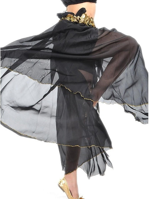 Jupe de Danse Du Ventre Fendue Sur le Devant pour Entraînement de Performance pour Femmes (Sans Foulard de Hanche)