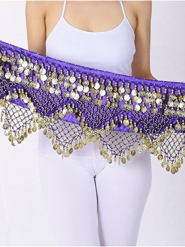 Foulards de Hanche de Danse Du Ventre Foulard de Hanche à Paillettes en Polyester pour Femmes