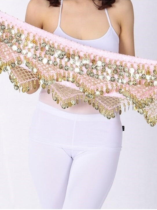 Foulards de Hanche de Danse Du Ventre Foulard de Hanche à Paillettes en Polyester pour Femmes