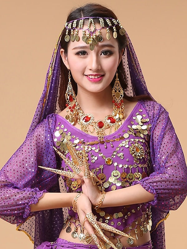 Voile de Danse Du Ventre pour Femme en Tulle avec Cristaux/Strass