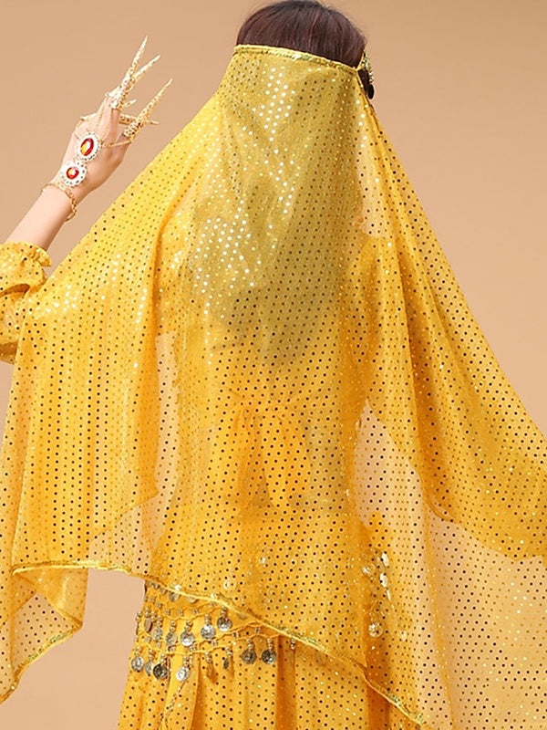 Voile de Danse Du Ventre pour Femme en Tulle avec Cristaux/Strass