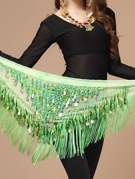 Foulards de Hanche de Danse Du Ventre pour Femmes, Décorations de Noël en Mousseline de Soie avec Pièces D'Or