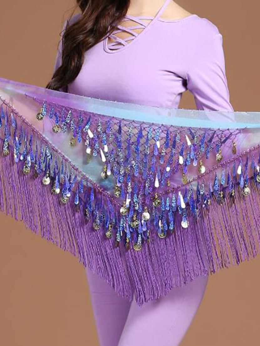 Foulards de Hanche de Danse Du Ventre pour Femmes, Décorations de Noël en Mousseline de Soie avec Pièces D'Or