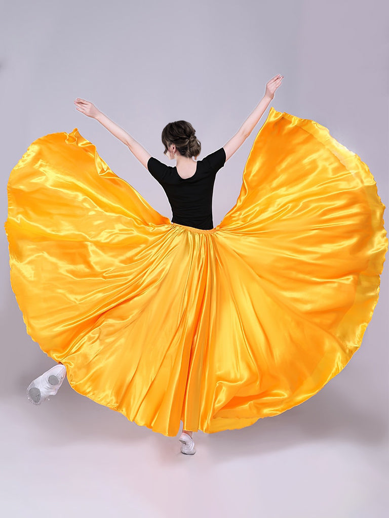 Danse Du Ventre Danse Latine Danse de Salon Jupes Couleur Pure Performance pour Femmes