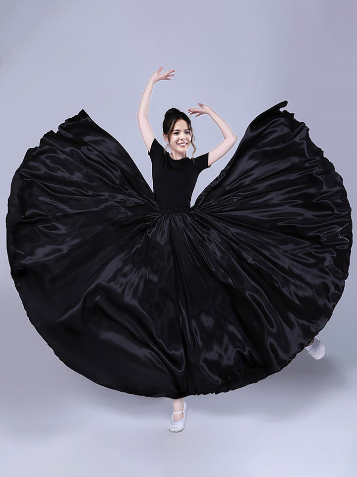 Danse Du Ventre Danse Latine Danse de Salon Jupes Couleur Pure Performance pour Femmes