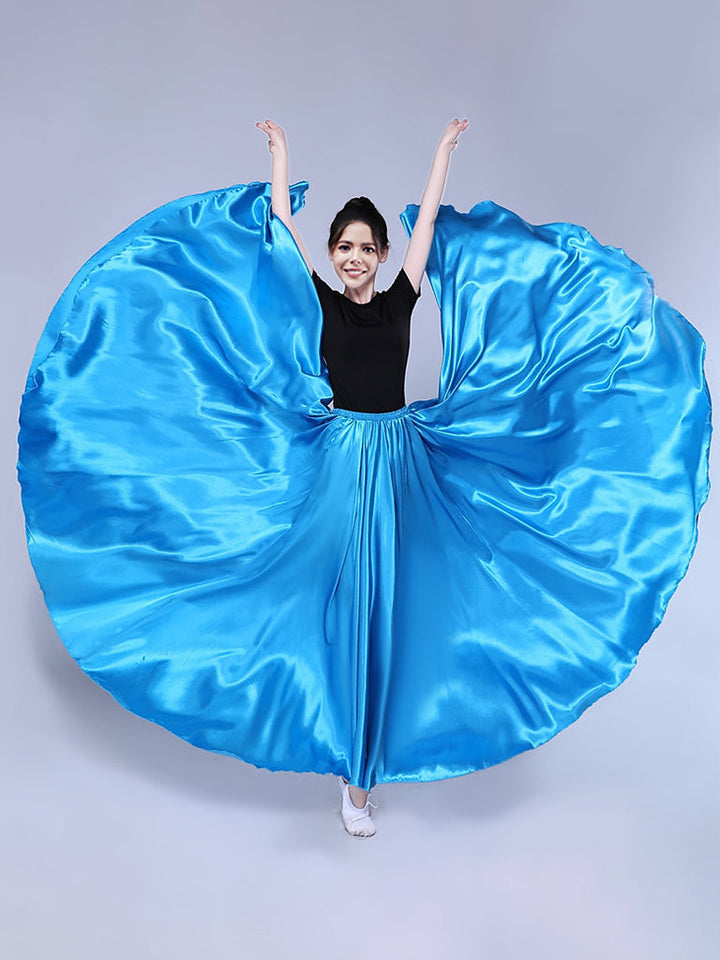 Danse Du Ventre Danse Latine Danse de Salon Jupes Couleur Pure Performance pour Femmes