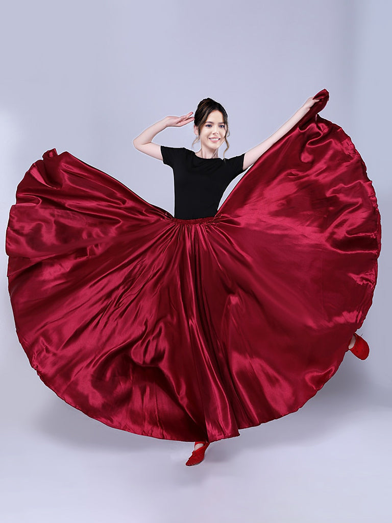 Danse Du Ventre Danse Latine Danse de Salon Jupes Couleur Pure Performance pour Femmes