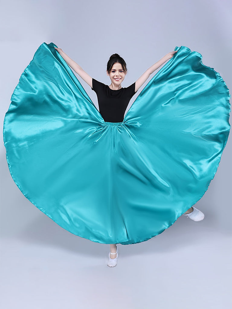 Danse Du Ventre Danse Latine Danse de Salon Jupes Couleur Pure Performance pour Femmes