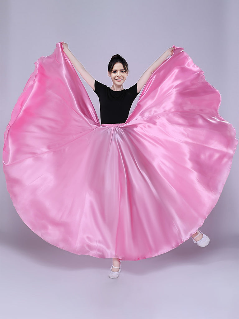 Danse Du Ventre Danse Latine Danse de Salon Jupes Couleur Pure Performance pour Femmes