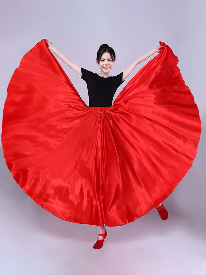 Danse Du Ventre Danse Latine Danse de Salon Jupes Couleur Pure Performance pour Femmes