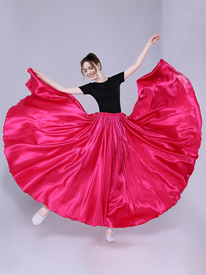 Danse Du Ventre Danse Latine Danse de Salon Jupes Couleur Pure Performance pour Femmes